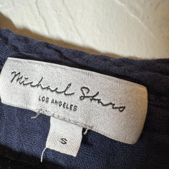 Michael Stars Navy Gauze Deep V-Neck Midi Dress – Women’s S - Picture 5 of 7